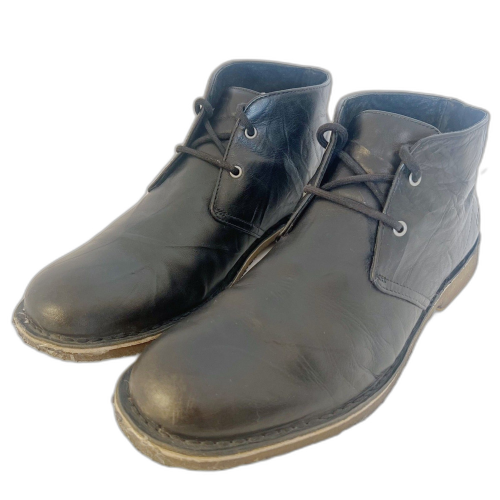 UGG Australia Men's Leighton Black Leather Chukka Boots Size 11